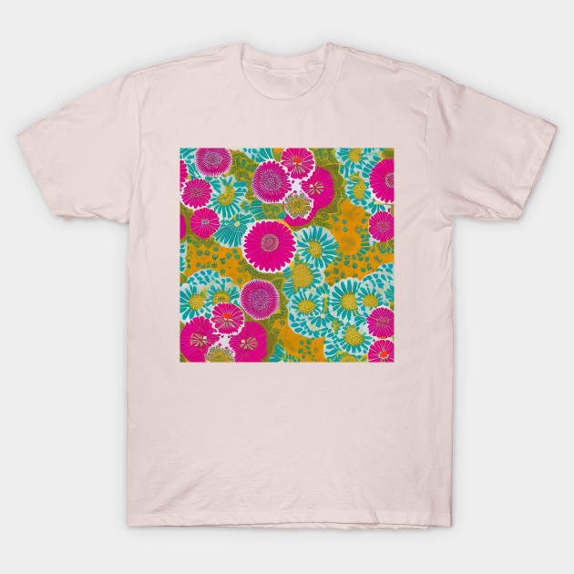 Psychedelic Flowers T-Shirt by kaiwhitetiger